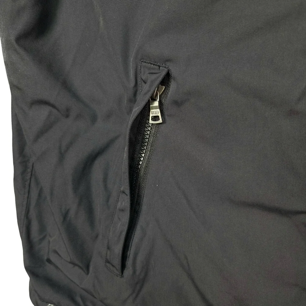 Vtg Polo‎ Ralph Lauren Jacket Fleece Lined Mens Large Black Removeable Hooded